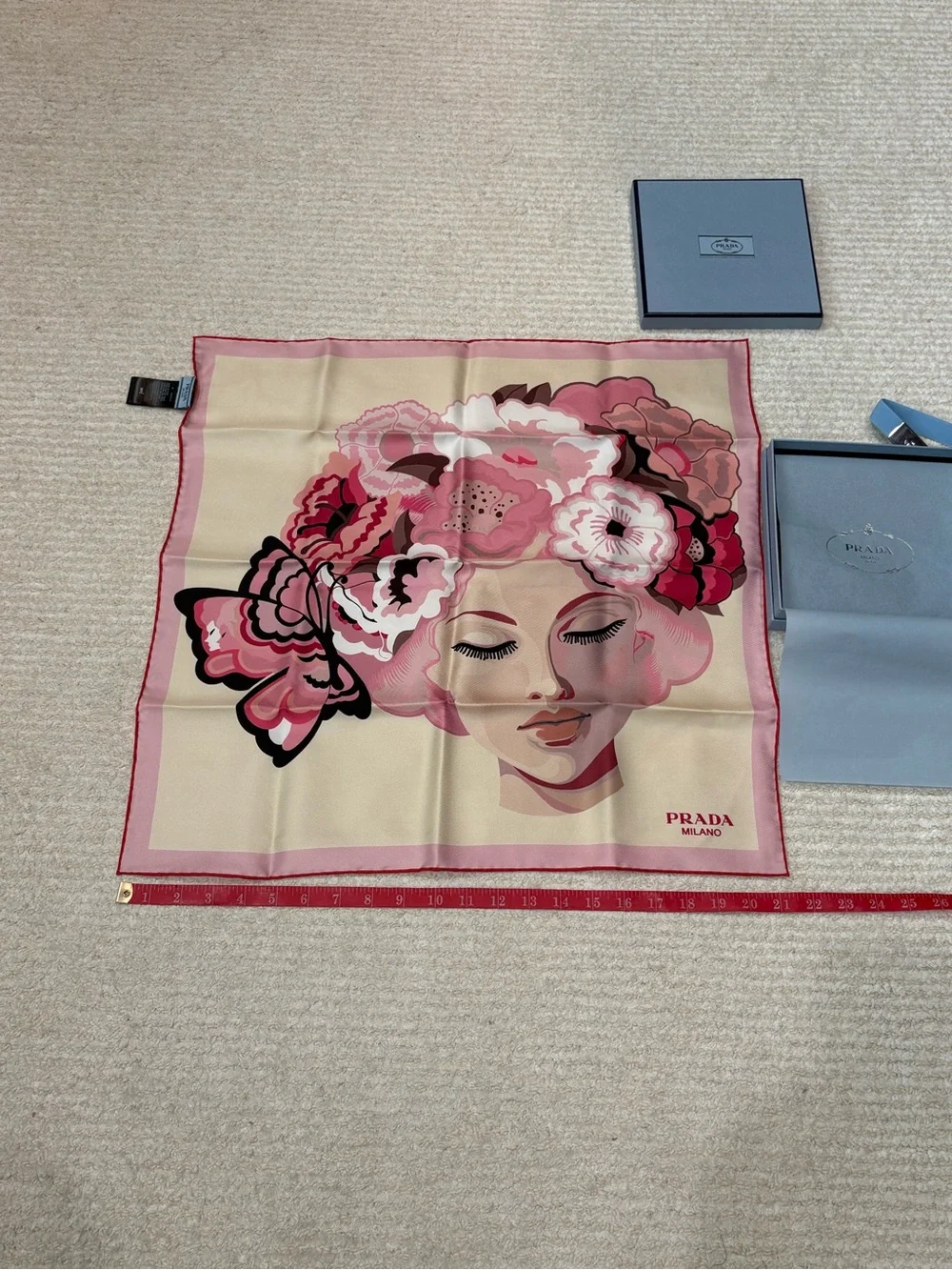 NWT Prada Silk Scarf Pink